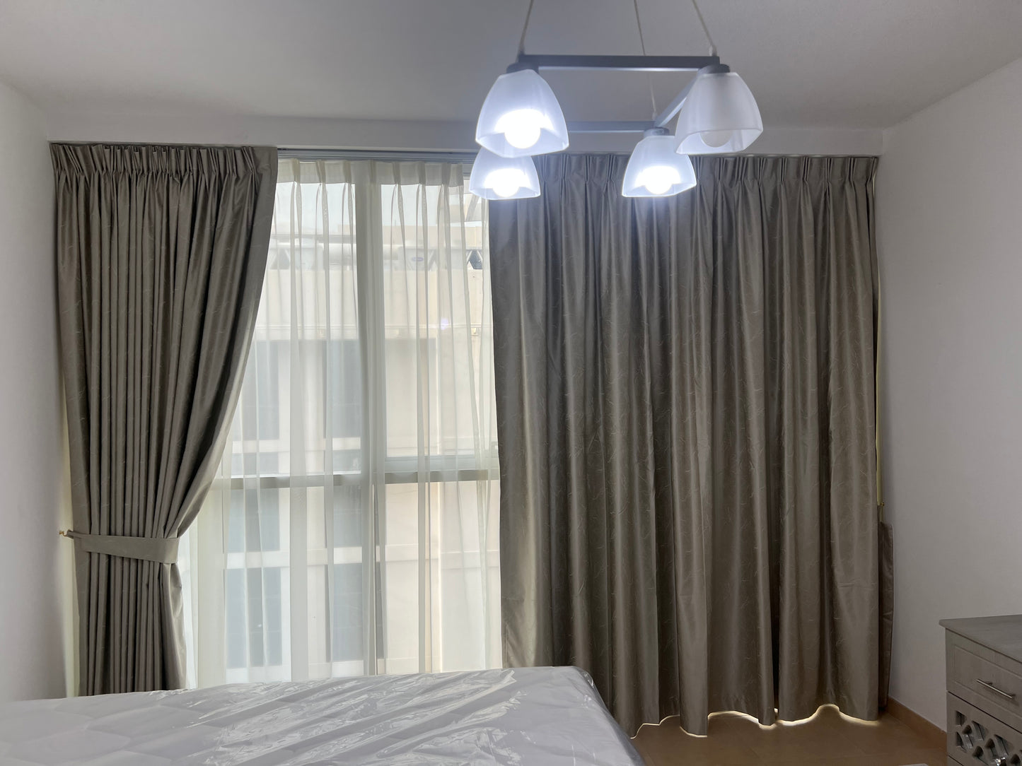 Custom Pinch Pleat Blackout Curtains with Sheer – Elegance & Versatility in Dubai