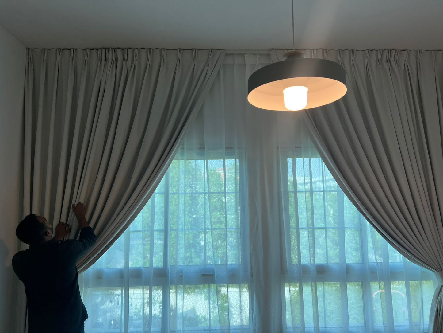Custom Pinch Pleat Blackout Curtains with Sheer – Elegance & Versatility in Dubai